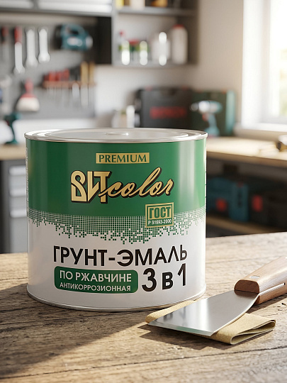 Грунт-эмаль ВИТ, по ржавчине, алкидная, серая, 1.8 кг