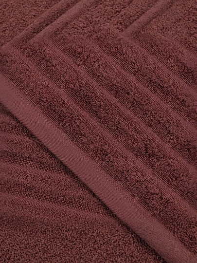 Полотенце банное 70х140 см, 100% хлопок, 450 г/м2, Страйп, Barkas, коричневое, Узбекистан