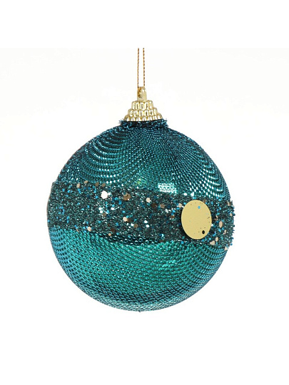 Елочный шар бирюзовый, 8 см, SYPMQB-102101