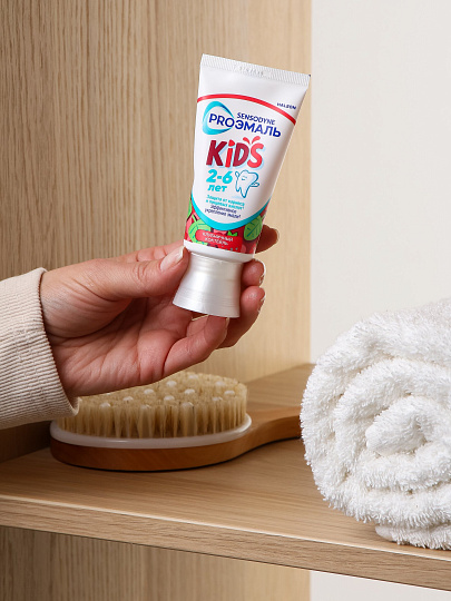 Зубная паста Sensodyne, Proэмаль Kids, Клубничный коктейль, для детей, 50 мл, от 2 до 6 лет
