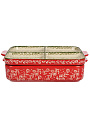 Форма для запекания керамика, 27х31х8 см, прямоугольная, с крышкой, двойная, Ветви на красном, B010430 - фото 5