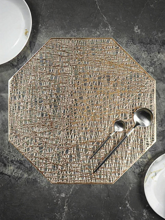 Салфетка декоративная полимер, 38х38 см, круглая, Y4-5449