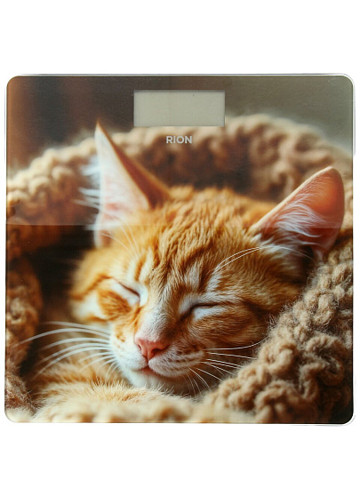 Весы напольные электронные, Rion, коты, стекло, до 180 кг