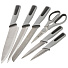 Набор ножей 7 предметов, 20, 20, 12.5, 20, 9 см, серый, нержавеющая сталь, рукоятка пластик, с подставкой, пластик, Daniks, Aura, S-K42635-T7G - фото 8