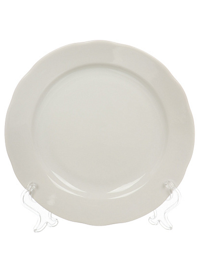 Тарелка десертная, фарфор, 17.5 см, круглая, Вырезной край Белая, Дулевский фарфор, 01110