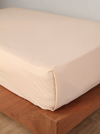 Простыня 2-спальная, 200 х 216 см, 100% хлопок, поплин, Silvano, Латте
