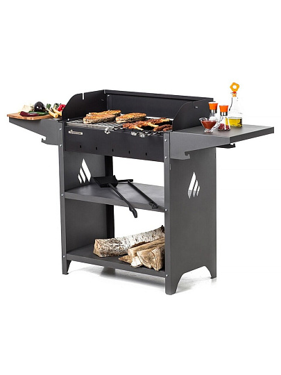 Мангал 1332х600х394х895 мм, 2 мм, гриль, складные полки, Gratar, Standart Grill, FSG2000