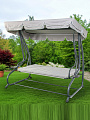 Качели садовые 3-местные, 200х118х170 см, 300 кг, раскладываются в кровать, с москитной сеткой, подушка, C060013, металл - фото 10