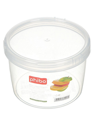 Банка для сыпучих продуктов, пластик, 0.75 л, 9 см, с крышкой, Бытпласт, Твист, 4311391