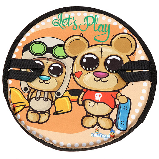 Ледянка оксфорд, ПВХ, круглая, 45 см, с ручками, оранжевая, Fani Sani, Медведи, 84153