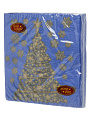 Салфетки бумажные New Line, Gold Decor Золотая ёлка на синем, 20 шт, 3 слоя, 33х33 см - фото 2