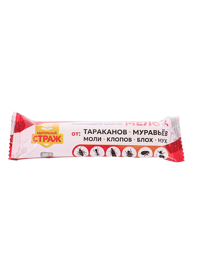 Инсектицид от тараканов, муравьев, карандаш, 20 г, мелок, Бдительный страж