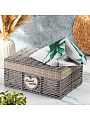 Корзина 38х28х17 см, прямоугольная, плетеная, полимер, с крышкой, Y4-7630 - фото 5