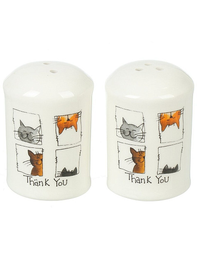 Набор для специй доломит, 2 шт, 5.6х5.6х8 см, Daniks, Cats