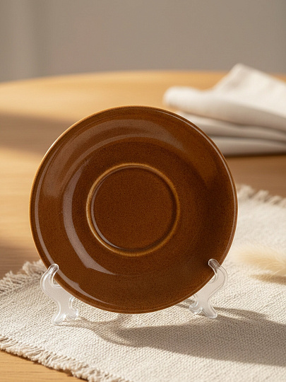 Блюдце фарфор, 15.7 см, Карамель, Daniks, 15БЛ15713