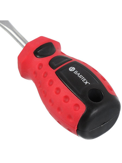 Отвертка плоская, Bartex, SL5, 5х38 мм, антискользящая двухкомпонентная, CrV сталь, Любитель