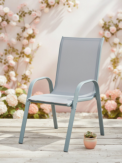 Кресло 73х60х97 см, серое, текстиль, 120 кг, C010220