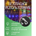 Гирлянда 120 ламп, 1.6х1.2 м, 8 режимов, Сеть, свет мультиколор, прозрачная, в помещении, сетевая, SY20L-17 - фото 5