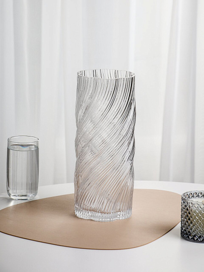 Ваза стекло, настольная, 30х12 см, Веретено, Y4-11066, прозрачная