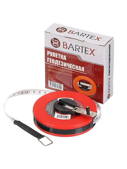 Рулетка геодезическая, 10 м, лента ПВХ, 12.5 мм, Bartex
