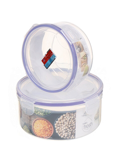 Контейнер пищевой пластик, 5 шт, круглый, 3300/2000/1400/900/450 мл, F147-2606-5