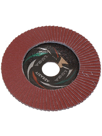 Круг лепестковый торцевой КЛТ2 для УШМ, LugaAbrasiv, диаметр 125 мм, посадочный диаметр 22 мм, зернистость A120, шлифовальный