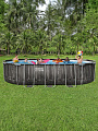 Бассейн каркасный Bestway, 610х366х122 см, Power Steel Oval Pool, 5611R, фильтр-насос, лестница, тент, 20241 л, поплавок-дозатор - фото 6