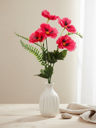 Цветок искусственный декоративный пасхальный, Анютины глазки, 5 головок, 35 см, в ассортименте, FP206