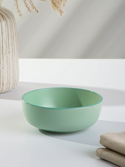 Салатник керамика, круглый, 15х5.6 см, Macarons, Domenik, DM7002, мятный