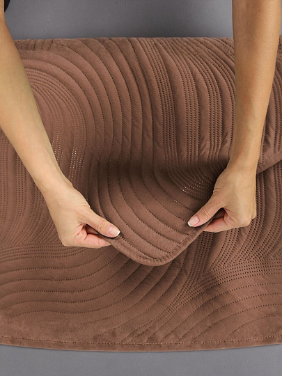 Покрывало евро, 200х220 см, 100% полиэстер, стеганое, Silvano, Модерн, шоколад