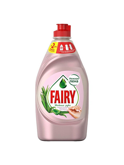 Средство для мытья посуды Fairy, Нежные руки Розовый жасмин и алоэ вера, 450 мл