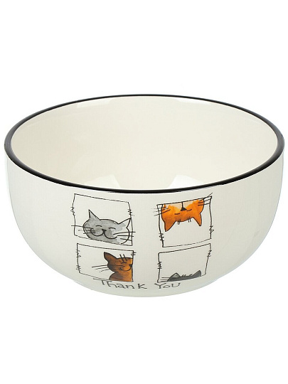 Салатник доломит, круглый, 13.7х6.6 см, 0.58 л, подарочная упаковка, Cats, Daniks