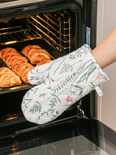 Прихватка-варежка кухонная 30х18 см, 100% хлопок, Silvano, Весна