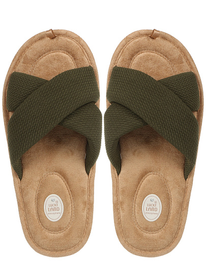 Тапки для женщин, полиэстер, в ассортименте, р. 38, открытые, Lucky Land, 5113W-CH-O