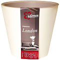 Горшок для цветов пластик, 5 л, 23х23 см, сливочный, InGreen, London, ING6206СЛ