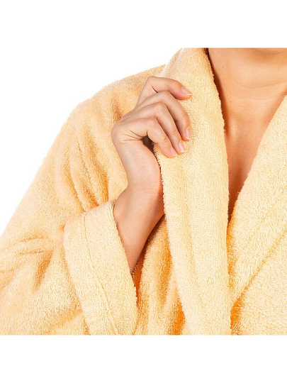 Халат женский, махровый, 100% хлопок, персиковый, XL-XXL, 52-54, Silvano