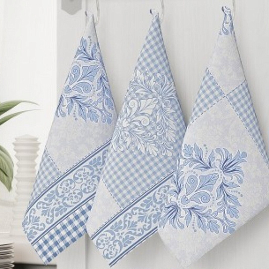 Полотенце кухонное 45х60 см, 100% хлопок, рогожка, Текстильная лавка, Дамаск 2, в ассортименте, Россия, 30095/2