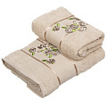 Набор полотенец 2 шт, 50х90, 70х140 см, 100% хлопок, 450 г/м2, Silvano, Цветы, миндаль, Турция, D5-3