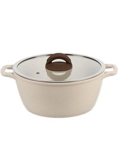 Кастрюля алюминий, антипригарное покрытие, 4 л, крышка стекло, Гурман, Pollen light, ГМк403 ПЛИ, индукция