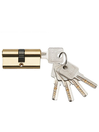 Личинка замка двери Trodos, ЦМВП, 208234, 100 мм, золото, 5 ключей