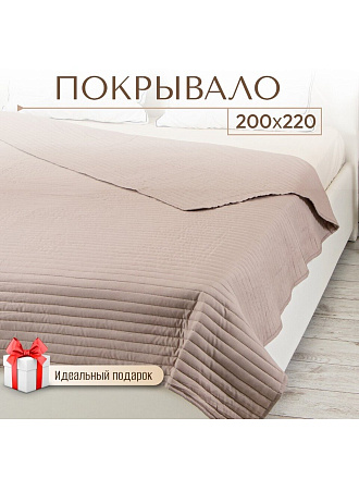 Покрывало евро, 220х200 см, 100% полиэстер, стеганое, Silvano, Жатка Элит, песочное, 334309-1