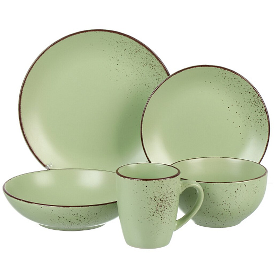 Тарелка десертная, керамика, 19 см, круглая, OH!SPLASH, Domenik, DMD172, зеленая