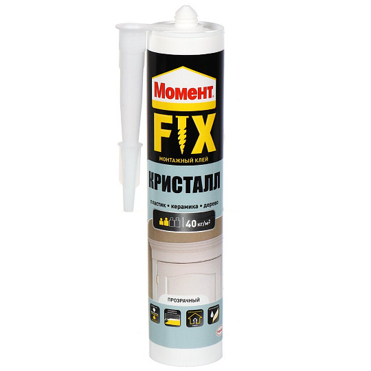 Жидкие гвозди Момент, Fix, Кристалл, 265 г, прозрачные, 2572945