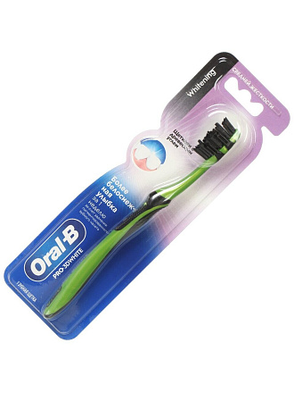 Зубная щетка Oral-B, PRO3D White с Древесным углем, средней жесткости, взрослая, 40, в ассортименте
