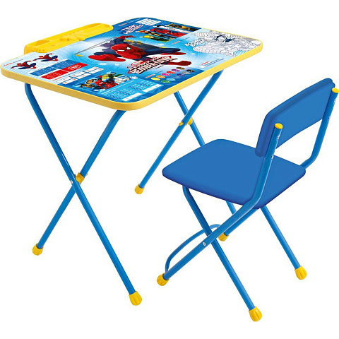 Мебель детская Nika, стол+пенал+стул мягкий, Человек-Паук, металл, пластик, Д2Ч
