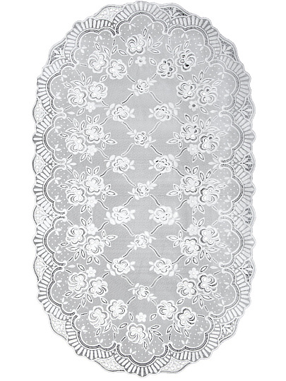 Салфетка для стола ПВХ, 100х60 см, овал, Grace, Лейс, перламутр, LO-0965PU