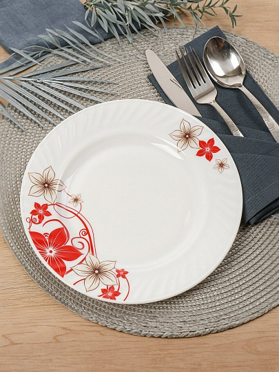 Сервиз столовый стеклокерамика, 19 предметов, на 6 персон, Daniks, Кармен, белый