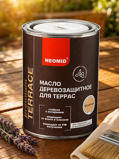 Масло Neomid, деревозащитное, для террас, бесцветное, 0.75 л