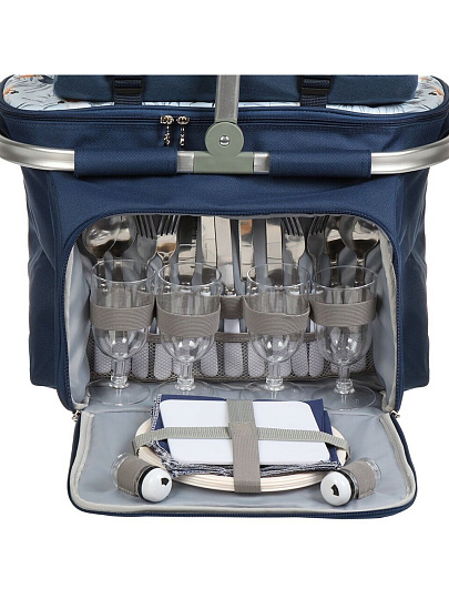 Термосумка-корзина для пикника 39х21.5х30 см, Green Days, прямоугольная, на 4 персоны, с аксессуарами, CA142054.STD