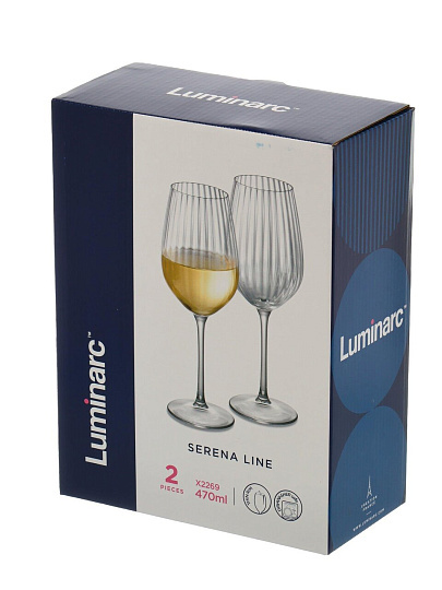 Бокал для вина, 470 мл, стекло, 2 шт, Luminarc, Serena Line, X2269